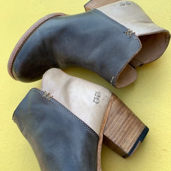 BED STU Isla two toned leather ankle booties boots heels 8.5 distressed - Picture 6 of 12
